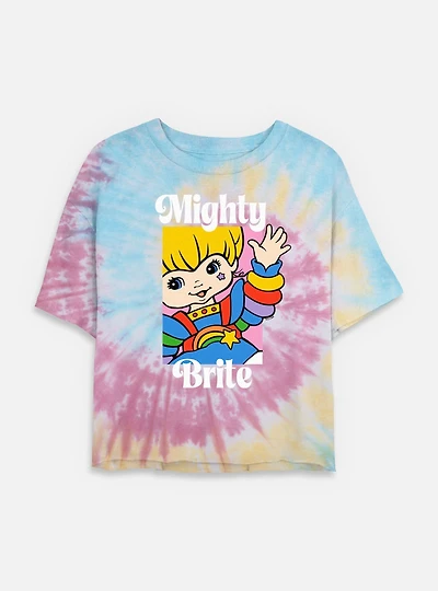 Rainbow Brite Mighty Tie Dye Crop Womens  T-Shirt