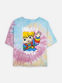 Rainbow Brite Mighty Tie Dye Crop Womens  T-Shirt