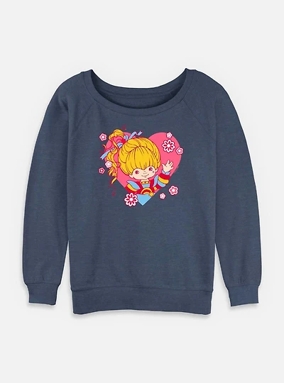 Rainbow Brite Heart Womens Slouchy Sweatshirt