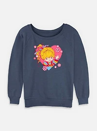 Rainbow Brite Heart Womens Slouchy Sweatshirt