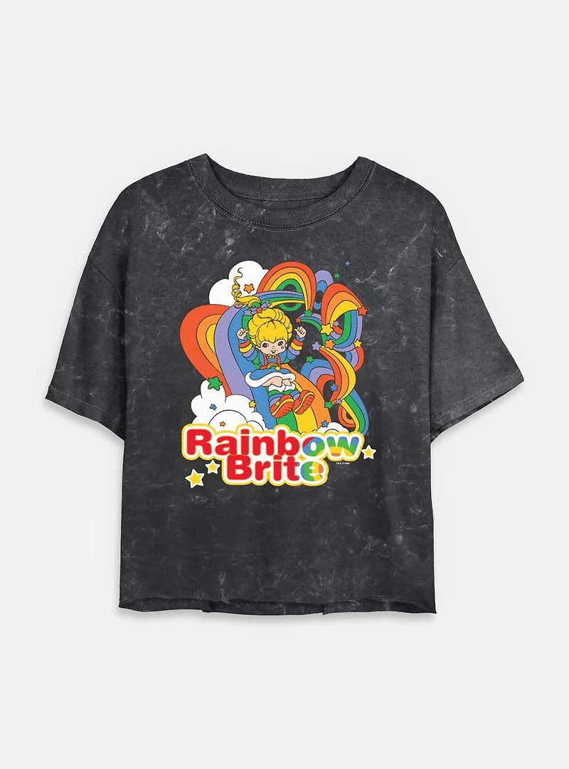 Rainbow Brite Tangle Mineral Wash Womens Crop T-Shirt