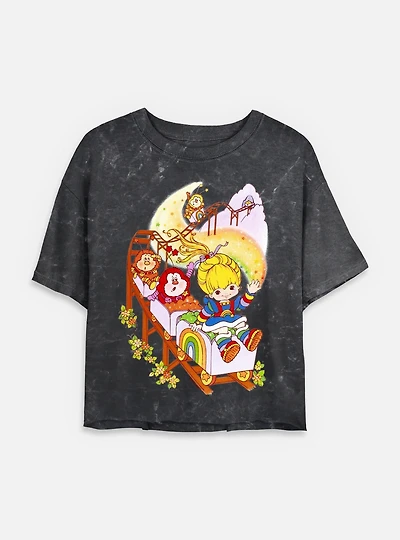 Rainbow Brite Coaster Mineral Wash Womens Crop T-Shirt
