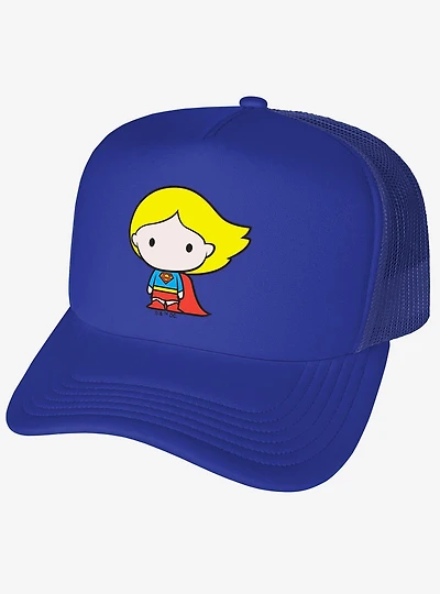 Superman Supergirl Cute Chibi Character Foam Trucker Hat