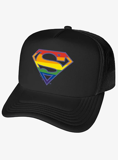 Superman Rainbow Shield Logo Foam Trucker Hat