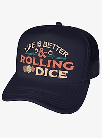 Dungeons And Dragons Life Is Better Rolling Dice Foam Trucker Hat