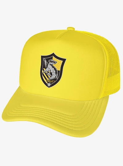 Harry Potter Hufflepuff Plaid Crest Foam Trucker Hat