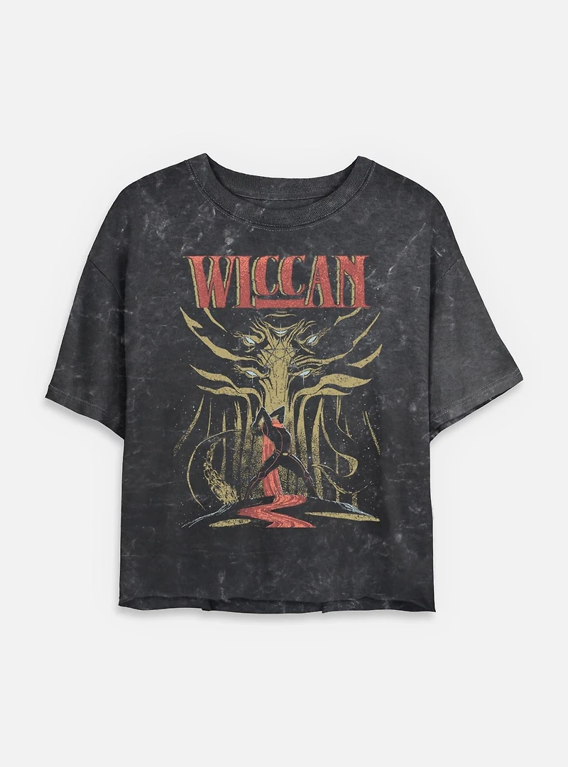 Marvel Wiccan Pentaganal Mineral Wash Womens Crop T-Shirt