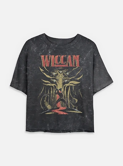 Marvel Wiccan Pentaganal Mineral Wash Womens Crop T-Shirt