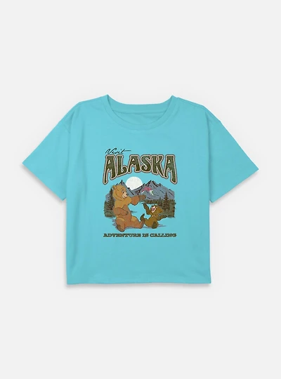 Disney Treasure Planet Visit Alaska Adventure Is CallingYouth Girls Boxy Crop T-Shirt