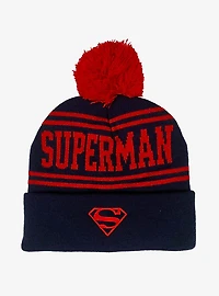 DC Comics Superman Acrylic Knit Beanie With Pom