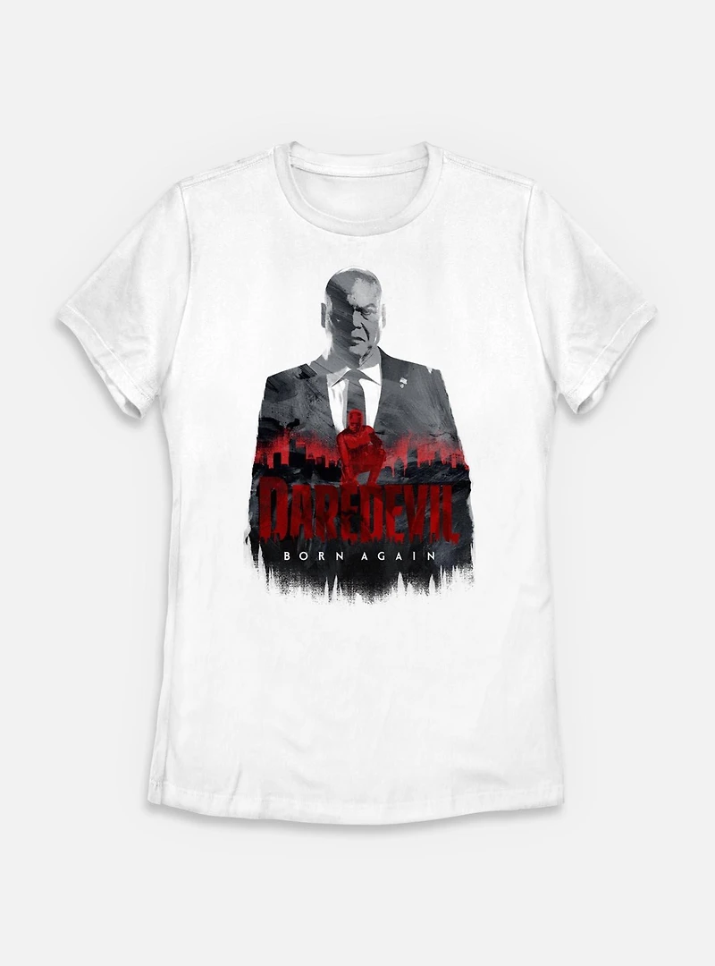Marvel Daredevil: Born Again Fisk And Daredevil Silhouette Womens T-Shirt
