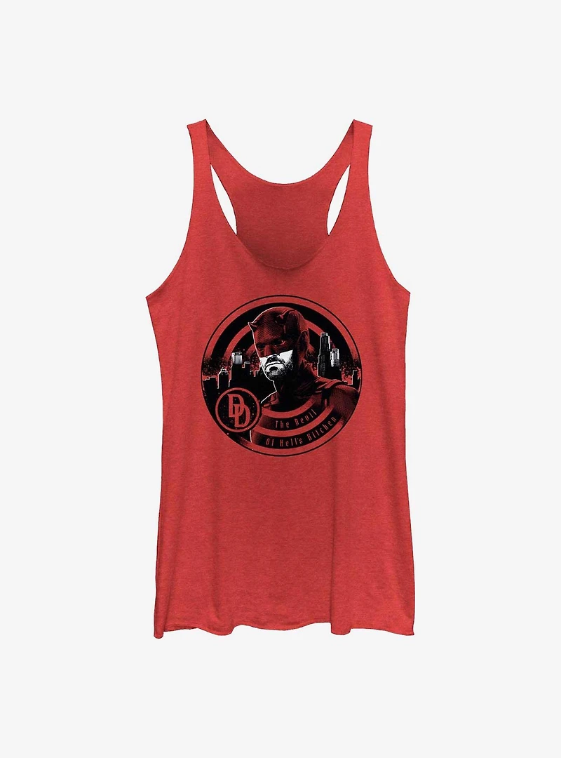 Marvel Daredevil: Born Again Daredevil Hell's Kitchen Silhouette Womens Tank Top