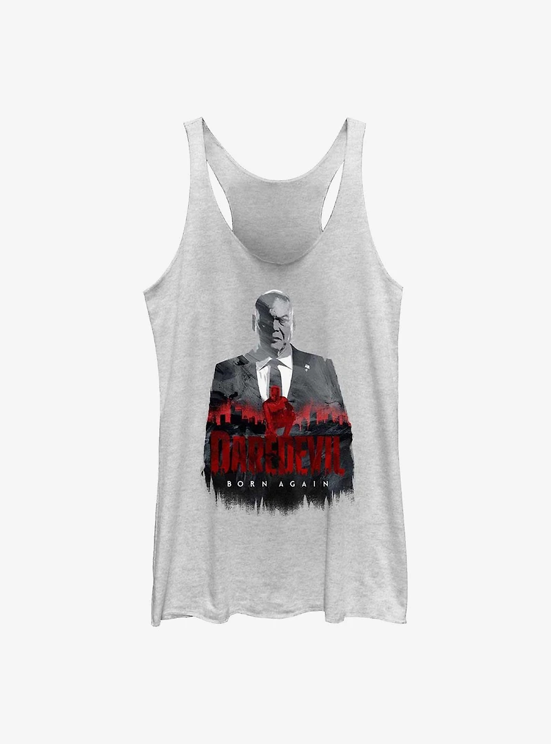 Marvel Daredevil: Born Again Fisk And Daredevil Silhouette Womens Tank Top