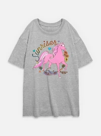 Rainbow Brite Country Pink Sunriser Womens Oversized T-Shirt