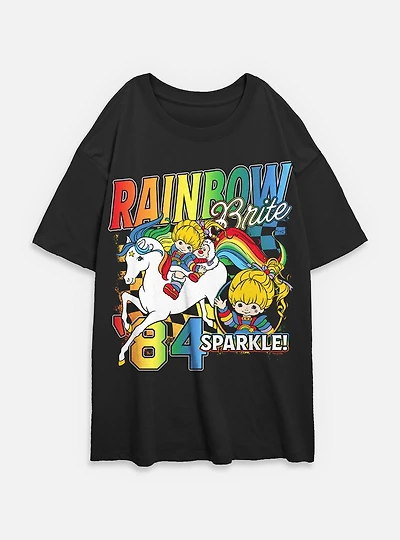 Rainbow Brite Racer Womens Oversized T-Shirt