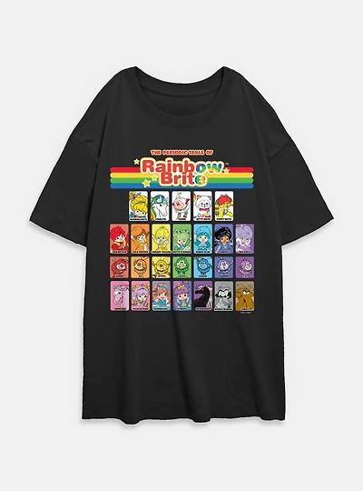 Rainbow Brite Table Of Color Womens Oversized T-Shirt