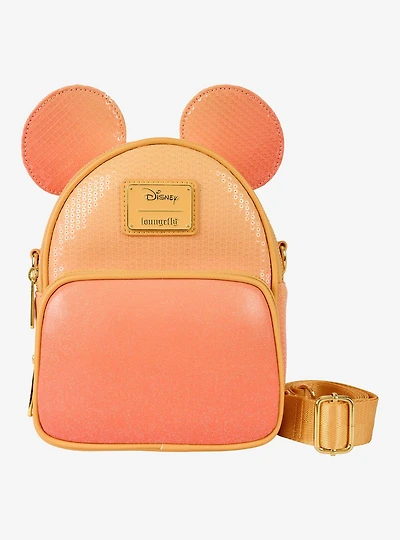 Loungefly Mickey Mouse Ears Ombre Sequin Convertible Mini Backpack