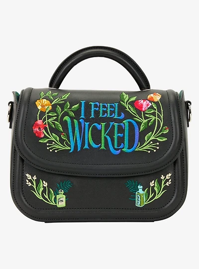 Loungefly Wicked: For Good Floral I Feel Wicked Crossbody Bag