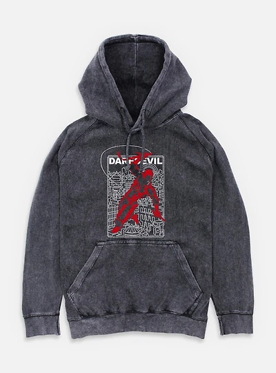 Marvel Daredevil City Maze Mineral Wash Hoodie