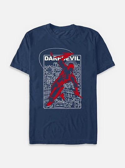 Marvel Daredevil City Maze Garment Dye T-Shirt