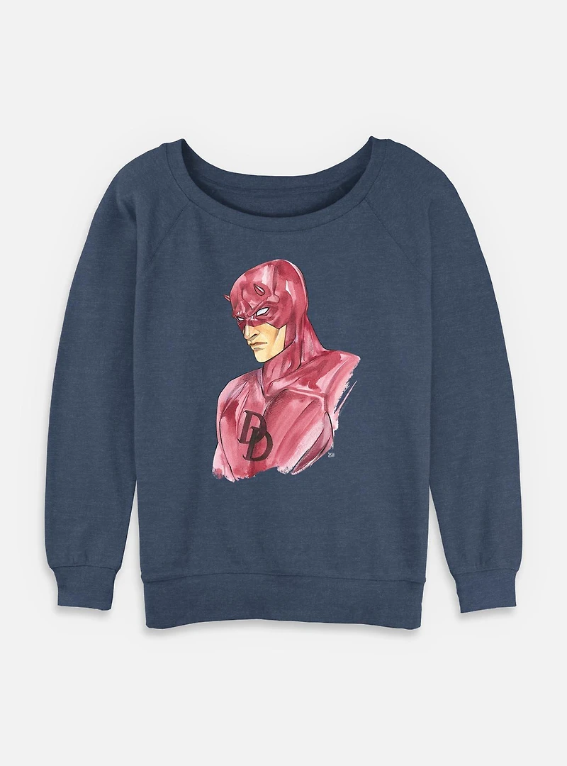 Marvel Daredevil Paint Strokes Womens Slouchy Sweatshirt