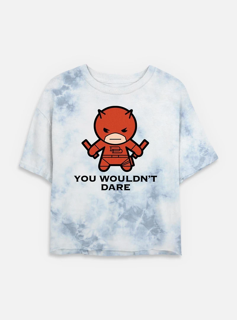 Marvel Daredevil Don't Dare Womens Tie-Dye Crop T-Shirt