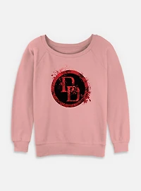 Marvel Daredevil DD Spatter Icon Womens Slouchy Sweatshirt