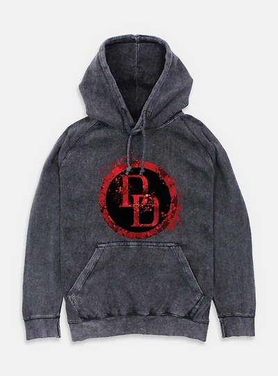 Marvel Daredevil DD Spatter Icon Mineral Wash Hoodie
