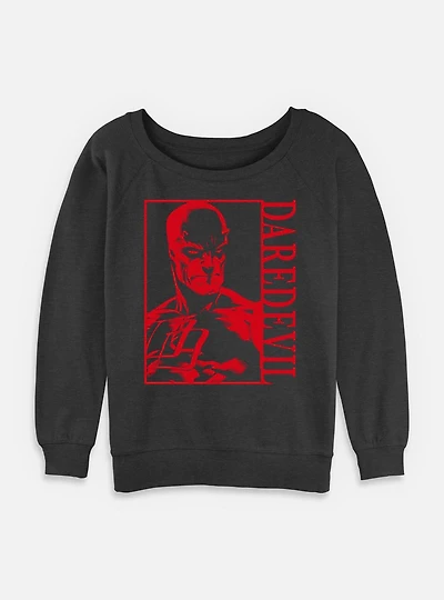Marvel Daredevil Portrait Box Womens Slouchy Sweatshirt