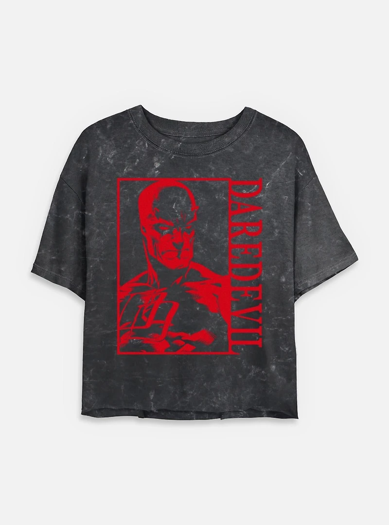 Marvel Daredevil Portrait Box Womens Tie-Dye Crop T-Shirt