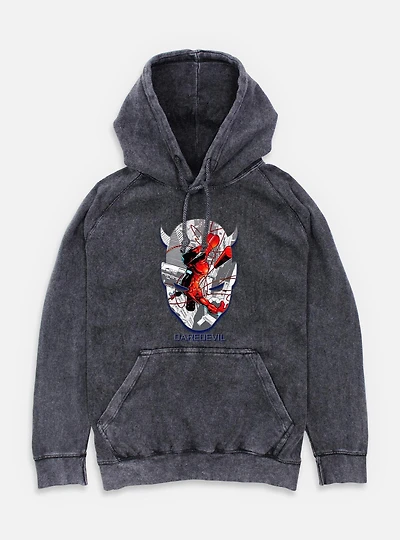 Marvel Daredevil Face Mask Mineral Wash Hoodie