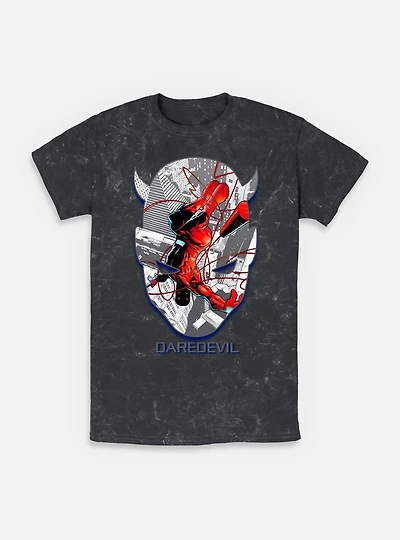 Marvel Daredevil Face Mask Mineral Wash T-Shirt