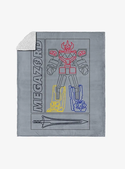 Mighty Morphin Power Rangers Megazord Silk Touch Sherpa Throw Blanket