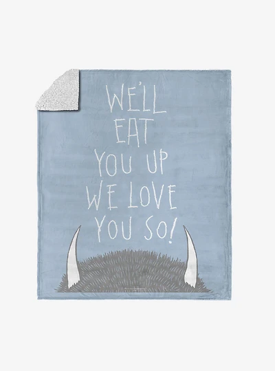 Where The Wild Things Are Love You So Silk Touch Sherpa Throw Blanket