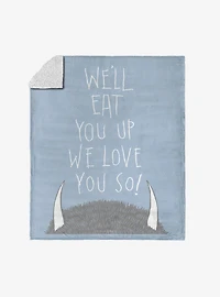 Where The Wild Things Are Love You So Silk Touch Sherpa Throw Blanket