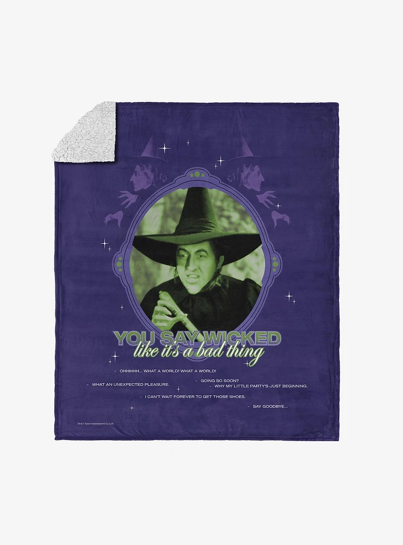 The Wizard of Oz Wicked Bad Silk Touch Sherpa Throw Blanket