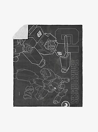Transformers One Shall Stand One Shall Fall Silk Touch Sherpa Throw Blanket