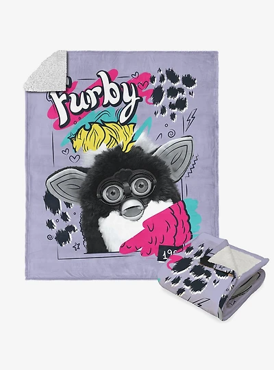 Furby 1998 Silk Touch Sherpa Throw Blanket