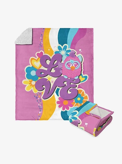 Furby Funky Furby Silk Touch Sherpa Throw Blanket