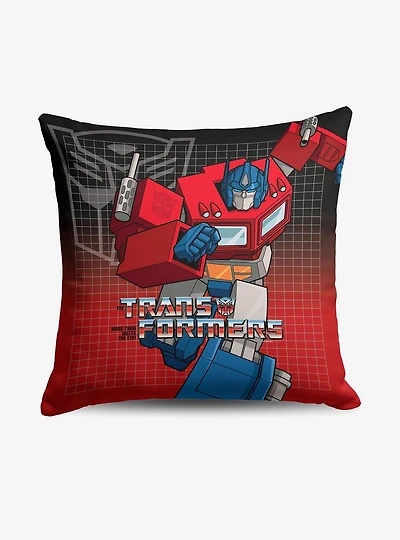 Transformers G1 Grid Optimus Prime Throw Pillow