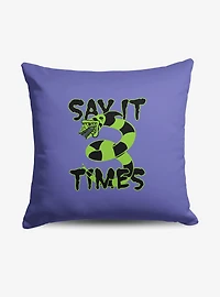 Beetlejuice Three Times Throw Pillow
