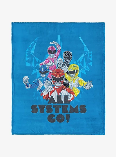 Mighty Morphin Power Rangers All Systems Go 40x50" Silk Touch Throw Blanket