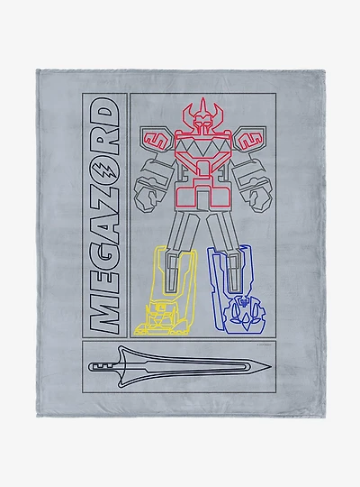 Mighty Morphin Power Rangers Megazord 40x50" Silk Touch Throw Blanket