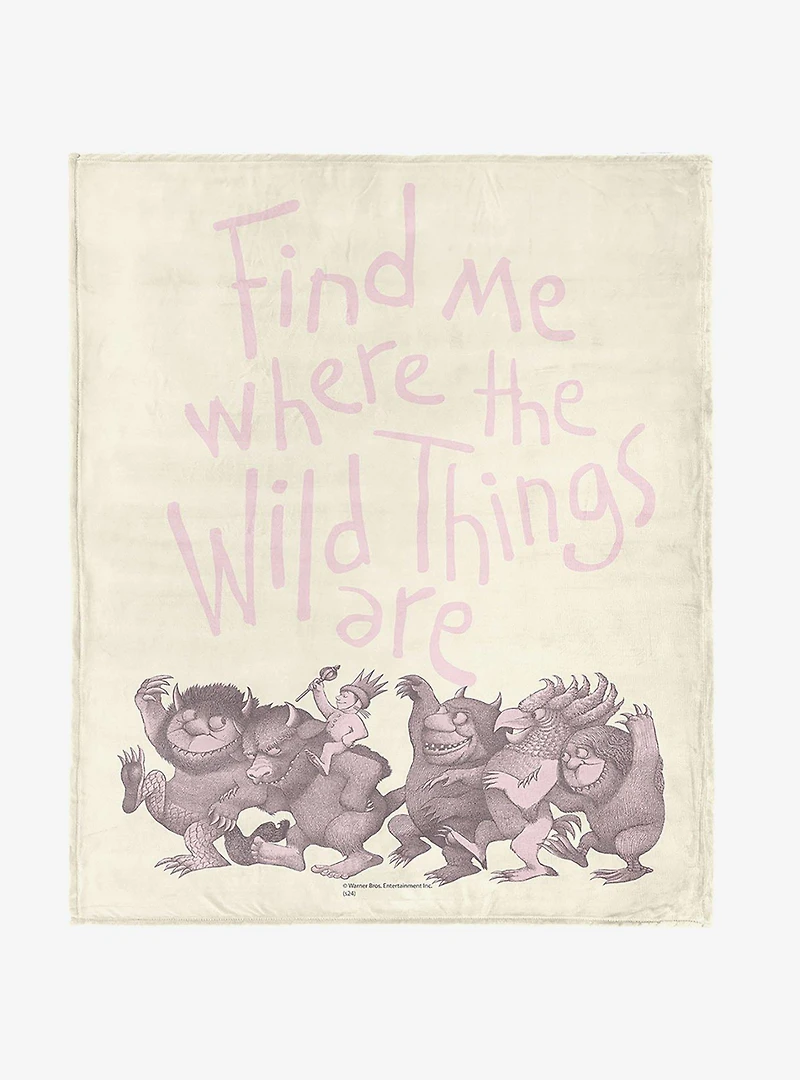Where The Wild Things Are Find Me Pink 40x50" Silk Touch Throw Blanket