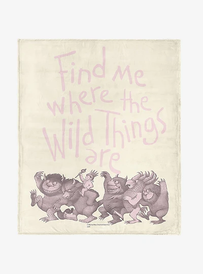 Where The Wild Things Are Find Me Pink 40x50" Silk Touch Throw Blanket