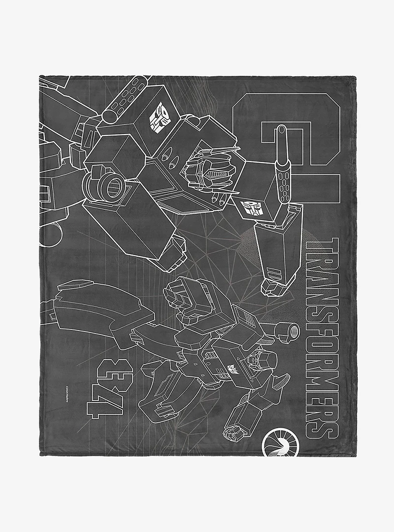 Transformers G1 Optimus Prime and Megatron 40x50" Silk Touch Throw Blanket