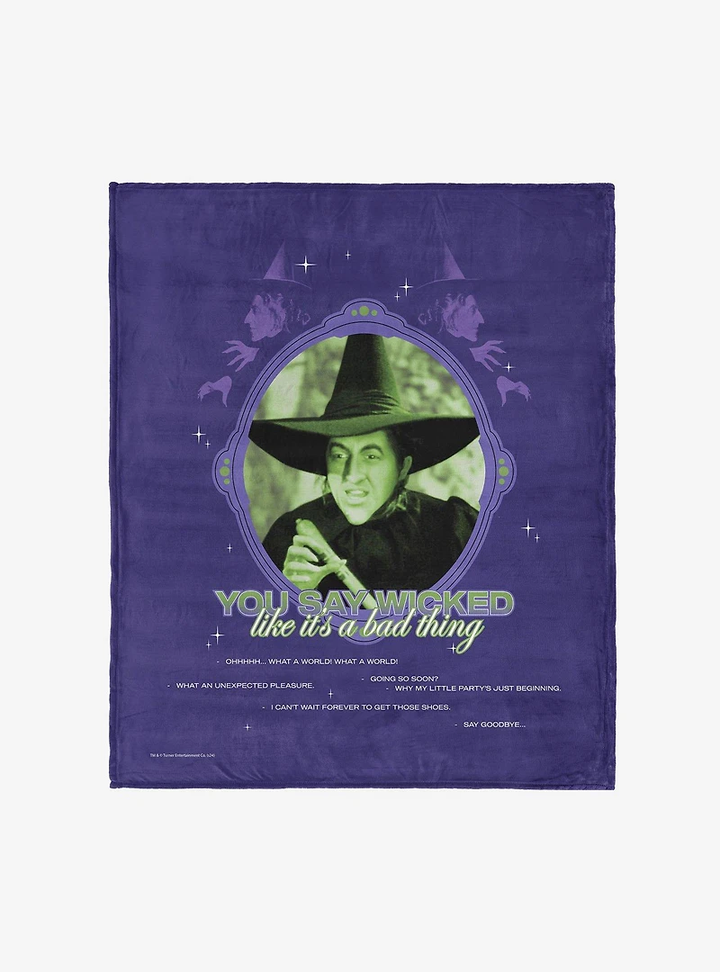 The Wizard of Oz Wicked Bad 50x60" Silk Touch Throw Blanket