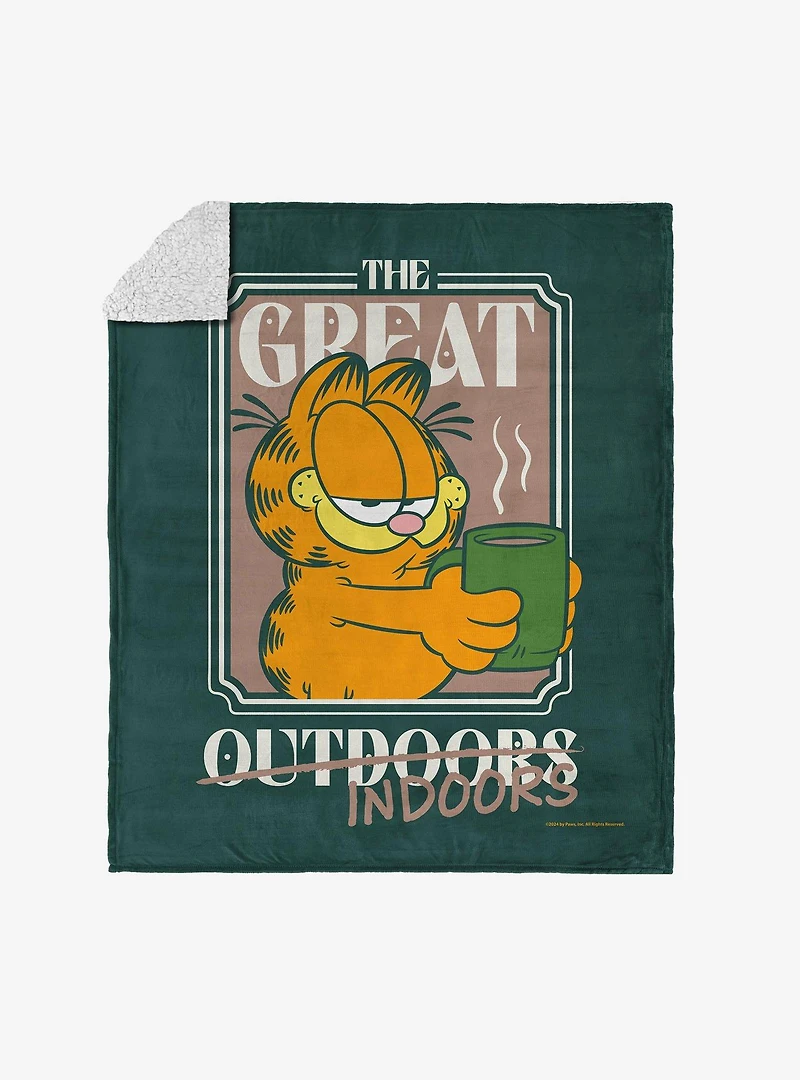 Garfield The Great Indoors Silk Touch Sherpa Throw Blanket