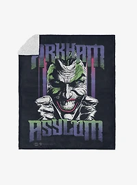 DC Comics Arkham Asylum Silk Touch Sherpa Throw Blanket