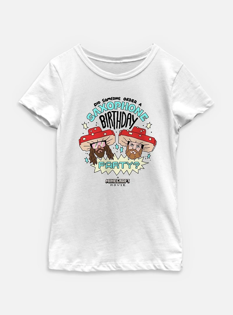 A Minecraft Movie Saxophone Birthday Youth Girls T-Shirt